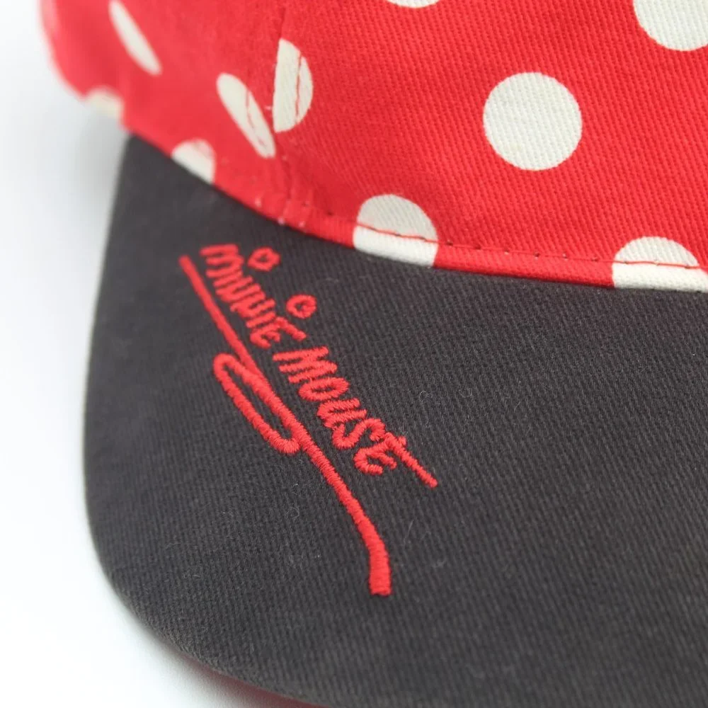 Minnie Mouse Red White Polka Dots Baseball Cap Hat Walt Disney World Size Youth